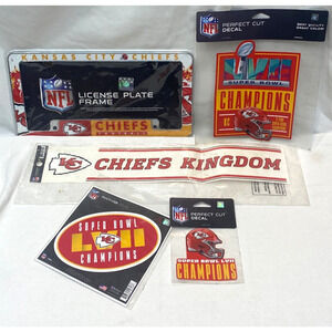 Kansas City Chiefs Vinyl Decal Sticker, License Plate Frame, LOT